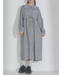merry jenny | bear刺繍ギンガムワンピース(ワンピース)