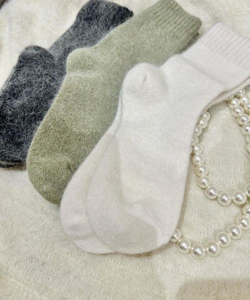 flower（フラワー）の「ソフトフラッフィソックス3（ソックス/靴下・レディース・グレー/ホワイト/グリーン・FREE）」の5枚目の写真