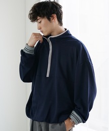【MinoriTY】裏毛ハーフジップオーバーサイズトレーナー ビッグシルエット ルーズフィット スウェット メンズ 秋服