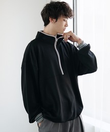 MinoriTY | 【MinoriTY】裏毛ハーフジップオーバーサイズトレーナー ビッグシルエット ルーズフィット スウェット メンズ 秋服(スウェット)
