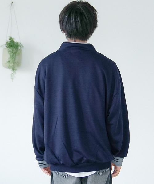 MinoriTY（マイノリティ）の「【MinoriTY】裏毛ハーフジップオーバーサイズトレーナー ビッグシルエット ルーズフィット スウェット メンズ 秋服（スウェット・メンズ・ブラック/グレー/ネイビー・M/L/LL）」の15枚目の写真