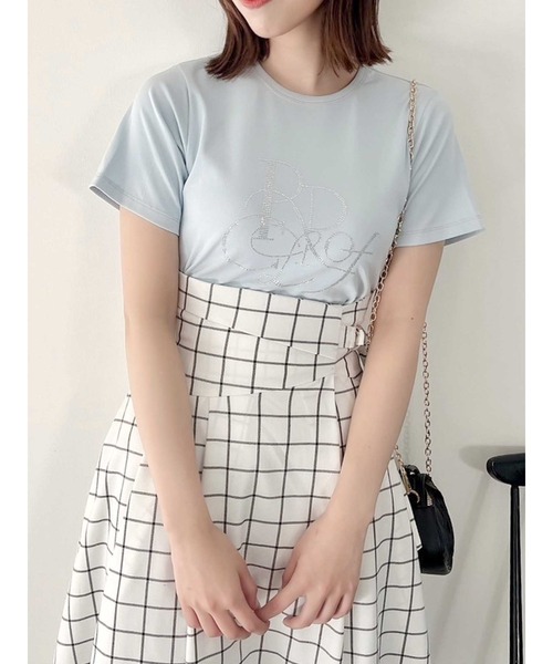 dazzlin(ダズリン)の「RIPPLE OF COLORロゴT(Tシャツ/カットソー・レディース・チャコールグレー/パープル/ブルー/ブラック/オフホワイト/グリーン/ピンク・FREE)」の6枚目の写真