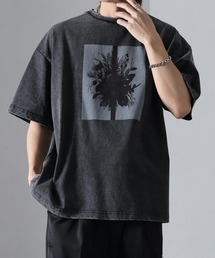 【LEONARDFASHION】黒 花柄半袖Tシャツ LEONARDFASHION】黒 花柄半袖Tシャツ
