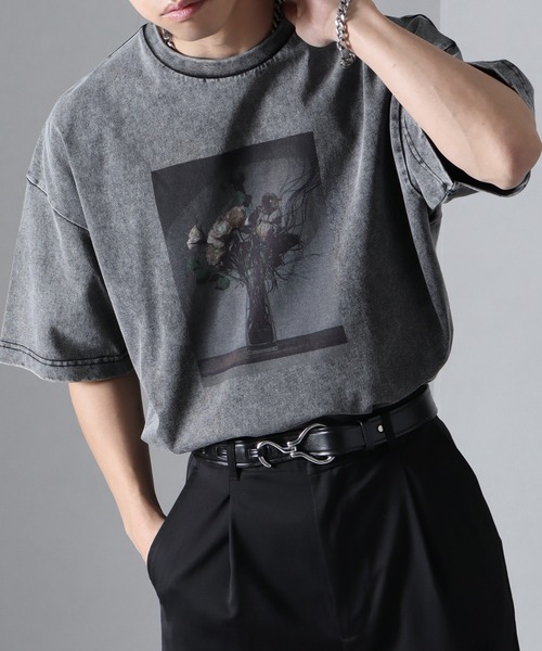 welise（ウェライズ）の「【welise/ウェライズ】モードフラワーグラフィック ヴィンテージスノーピグメント加工 オーバーサイズ半袖Tシャツ（Tシャツ/カットソー・メンズ・グレー系その他/ブラック系その他/グレー系その他2/ブラック系その他2/ブラック系その他3/グレー系その他3/グレー系その他4/ブラック系その他4/グレー系その他5/ブラック系その他7/グレー系その他6/ブラック系その他5/グレー系その他7/ブラック系その他6・L/M/S）」の9枚目の写真