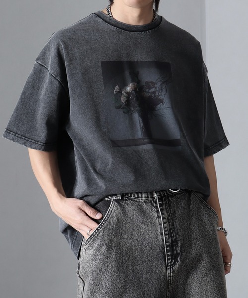 welise（ウェライズ）の「【welise/ウェライズ】モードフラワーグラフィック ヴィンテージスノーピグメント加工 オーバーサイズ半袖Tシャツ（Tシャツ/カットソー・メンズ・グレー系その他/ブラック系その他/グレー系その他2/ブラック系その他2/ブラック系その他3/グレー系その他3/グレー系その他4/ブラック系その他4/グレー系その他5/ブラック系その他7/グレー系その他6/ブラック系その他5/グレー系その他7/ブラック系その他6・L/M/S）」の16枚目の写真