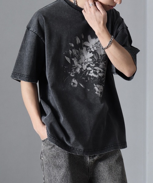 welise（ウェライズ）の「【welise/ウェライズ】モードフラワーグラフィック ヴィンテージスノーピグメント加工 オーバーサイズ半袖Tシャツ（Tシャツ/カットソー・メンズ・グレー系その他/ブラック系その他/グレー系その他2/ブラック系その他2/ブラック系その他3/グレー系その他3/グレー系その他4/ブラック系その他4/グレー系その他5/ブラック系その他7/グレー系その他6/ブラック系その他5/グレー系その他7/ブラック系その他6・L/M/S）」の20枚目の写真