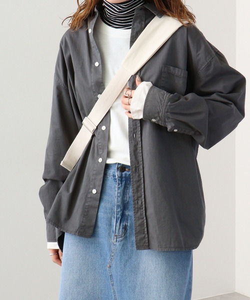 FUNALIVE（ファンアライブ）の「ｺｯﾄﾝﾂｲﾙ ﾚｷﾞｭﾗｰｶﾗｰ L/S ﾋﾞｯｸﾞｼｬﾂ（シャツ/ブラウス・メンズ・ベージュ/グレー/ブラック/グリーン・XL/M/L）」の2枚目の写真