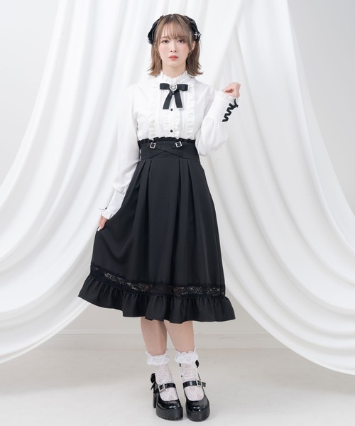 DearMyLove（ディアマイラブ）の「裾レーストリムクロスベルトスカート