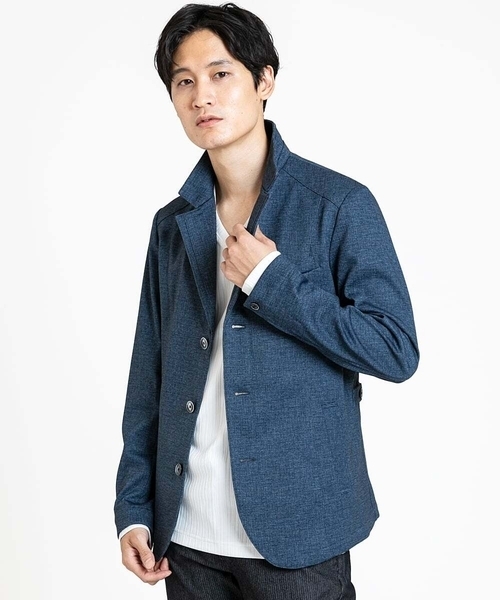 MK MICHEL KLEIN HOMME (エムケーミッシェルクランオム)の「【LLのみ/残りわずか/ストレッチ】コンバーチブルジャケット / TEC EASY(テーラードジャケット・メンズ・サンドベージュ/ブルー/ネイビー・46/48/51)」の4枚目の写真