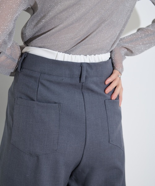 MOCOA'S(モコアズ)の「ウエスト折り返しスラックスパンツ(スラックス・レディース・ブラック/グレー・MEDIUM/SMALL)」の10枚目の写真