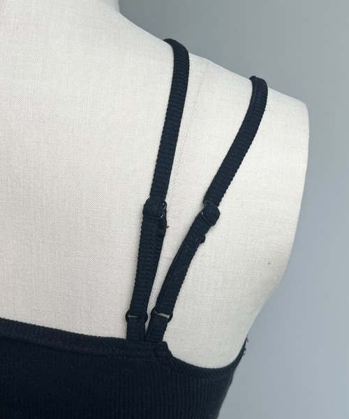 prose verse(プロズヴェール)の「アシメストラップパット付きキャミ(キャミソール・レディース・ブラック/オフホワイト・LARGE/MEDIUM)」の5枚目の写真