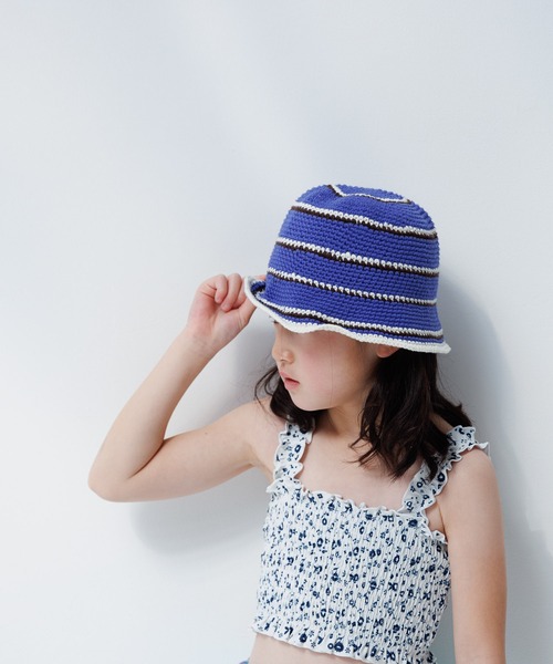 LOWRYS FARM(ローリーズファーム)の「CクロシェボーダーHAT 994379(ハット・キッズ・ブルー/ネイビー・FREE)」の1枚目の写真