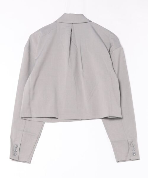 mimi toujours（ミミトゥジュール）の「ショート テーラードジャケット mimi toujours×itsPeachi（テーラードジャケット・レディース・グレー/ピンク・M）」の9枚目の写真