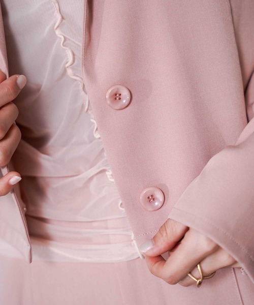 mimi toujours（ミミトゥジュール）の「ショート テーラードジャケット mimi toujours×itsPeachi（テーラードジャケット・レディース・グレー/ピンク・M）」の21枚目の写真