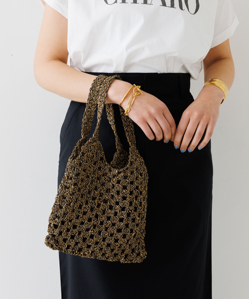 Rouge vif（ルージュヴィフ）の「【BAGMATI /バグマティ】ラメネットバッグ（トートバッグ・レディース・ゴールド・フリー）」の10枚目の写真