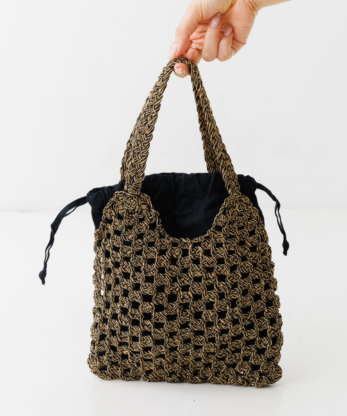 Rouge vif（ルージュヴィフ）の「【BAGMATI /バグマティ】ラメネットバッグ（トートバッグ・レディース・ゴールド・フリー）」の4枚目の写真