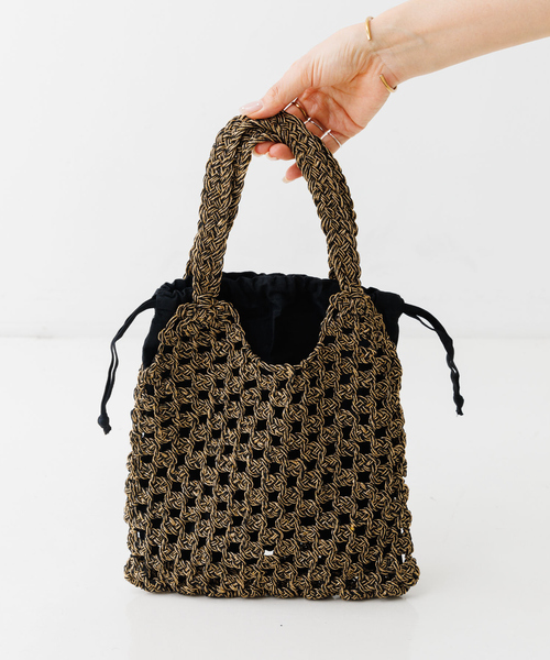 Rouge vif（ルージュヴィフ）の「【BAGMATI /バグマティ】ラメネットバッグ（トートバッグ・レディース・ゴールド・フリー）」の6枚目の写真