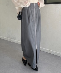 フロントジップタックナロースカート