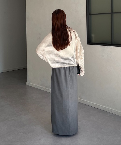 Thevon(ゼボン)の「フロントジップタックナロースカート(スカート・レディース・ホワイト系その他/グレー/ブラック・FREE)」の9枚目の写真