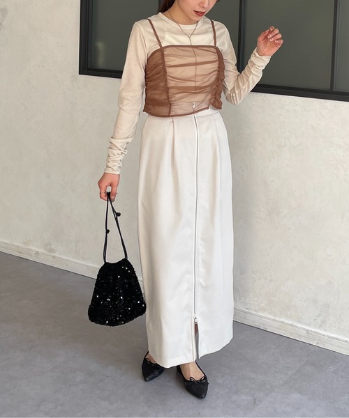 Thevon(ゼボン)の「フロントジップタックナロースカート(スカート・レディース・ホワイト系その他/グレー/ブラック・FREE)」の16枚目の写真