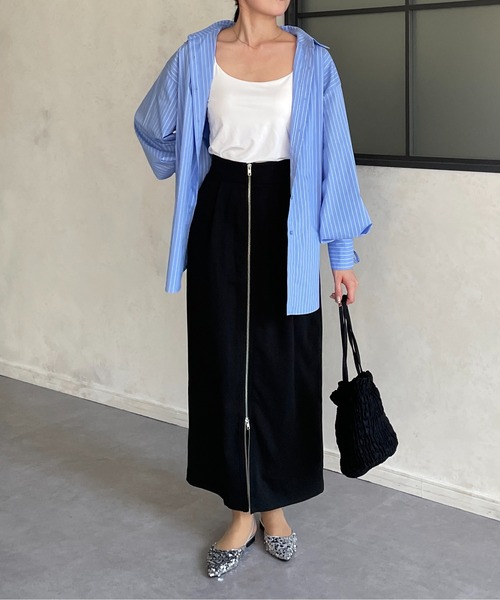 Thevon(ゼボン)の「フロントジップタックナロースカート(スカート・レディース・ホワイト系その他/グレー/ブラック・FREE)」の22枚目の写真