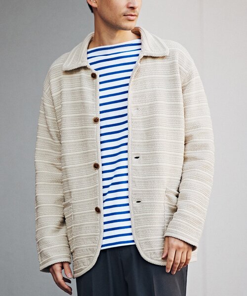 EDIFICE(エディフィス)の「ハイツイスト コットンニット カバーオール(その他トップス・メンズ・アイボリー/グリーン/ブルー系その他・MEDIUM/LARGE)」の1枚目の写真