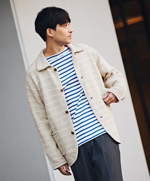 EDIFICE(エディフィス)の「ハイツイスト コットンニット カバーオール(その他トップス・メンズ・アイボリー/グリーン/ブルー系その他・MEDIUM/LARGE)」の6枚目の写真