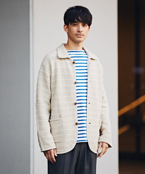 EDIFICE(エディフィス)の「ハイツイスト コットンニット カバーオール(その他トップス・メンズ・アイボリー/グリーン/ブルー系その他・MEDIUM/LARGE)」の7枚目の写真