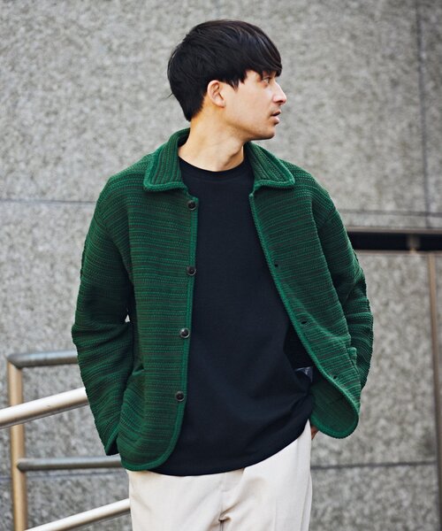 EDIFICE(エディフィス)の「ハイツイスト コットンニット カバーオール(その他トップス・メンズ・アイボリー/グリーン/ブルー系その他・MEDIUM/LARGE)」の12枚目の写真