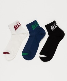 CONVERSE クォーターソックス 甲メッシュバックロゴ 3足組