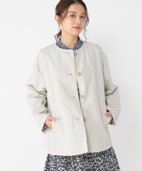 studio CLIP（スタディオクリップ）の「【花粉ガード/撥水加工/ウォッシャブル】多機能コクーンミドルコート（ナイロンジャケット・レディース・ベージュ/ライトグレー/カーキ・FREE）」の2枚目の写真