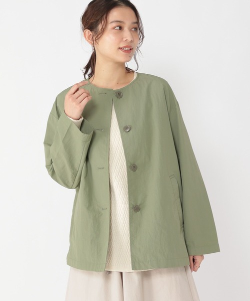 studio CLIP（スタディオクリップ）の「【花粉ガード/撥水加工/ウォッシャブル】多機能コクーンミドルコート（ナイロンジャケット・レディース・ベージュ/ライトグレー/カーキ・FREE）」の21枚目の写真