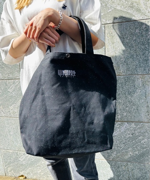 UNIVERSAL OVERALL(ユニバーサルオーバーオール)の「UNIVERSAL OVERALL / UO ネップ2ウェイトートショルダー / UVO-187(トートバッグ・レディース・ブラック/ホワイト・ONESIZE)」の9枚目の写真