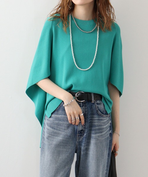 EGLANTINE(エグランティーヌ)の「EGLANTINE プルオーバーニット(ニット/セーター・レディース・オレンジ/グリーン・40)」の3枚目の写真