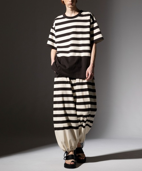 ROBES&CONFECTIONS（ローブスコンフェクションズ）の「Robes & Confections/ローブス&コンフェクションズ/Multi Border Cotton Jersey T-shirt（Tシャツ/カットソー・レディース・ブラック/アイボリー・3/1）」の4枚目の写真