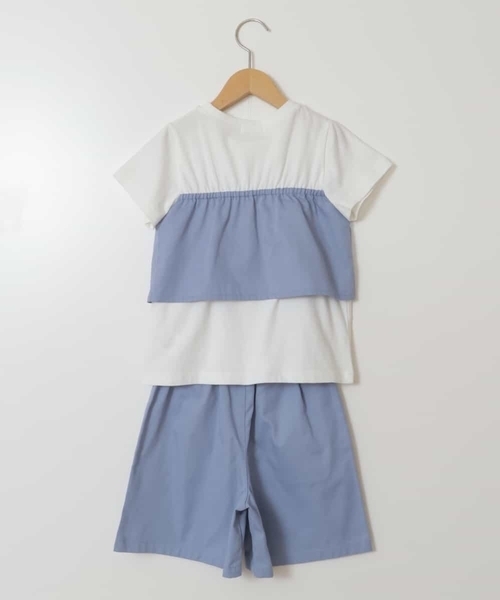 a.v.v（アーヴェヴェ）の「[100-130]【2点セット】フリルトップス&ショートパンツセットアップ（その他トップス・キッズ・ダークインディゴブルー/ベージュ・120/100/130/110）」の16枚目の写真