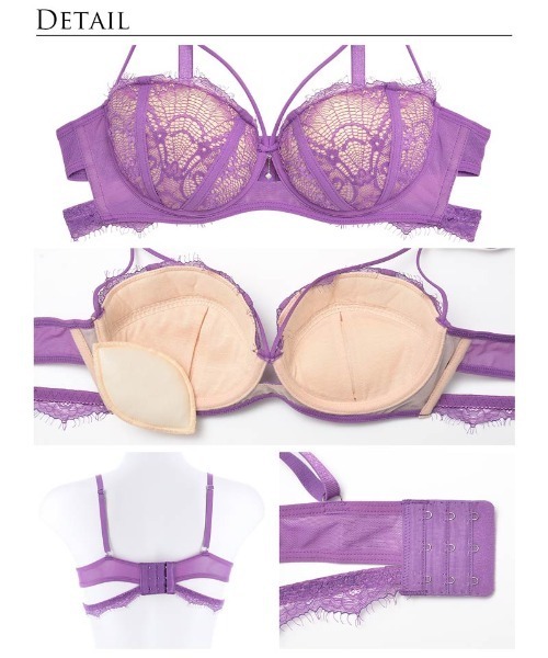 ヌーディー カット レース ストリング ブラジャー & バック透け フル