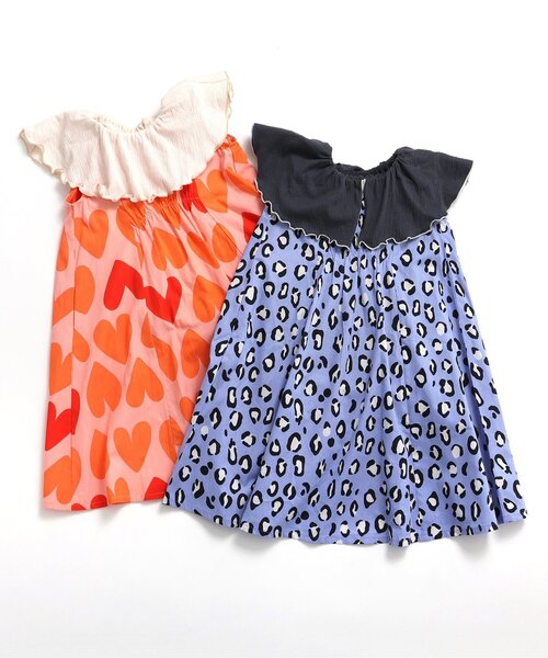 BREEZE（ブリーズ）の「【リンク】総柄フレアワンピース（ワンピース・キッズ・ブラック/オフホワイト/パープル/イエロー/ピンク/ブルー・80/90/100/110/120/130/140）」の14枚目の写真