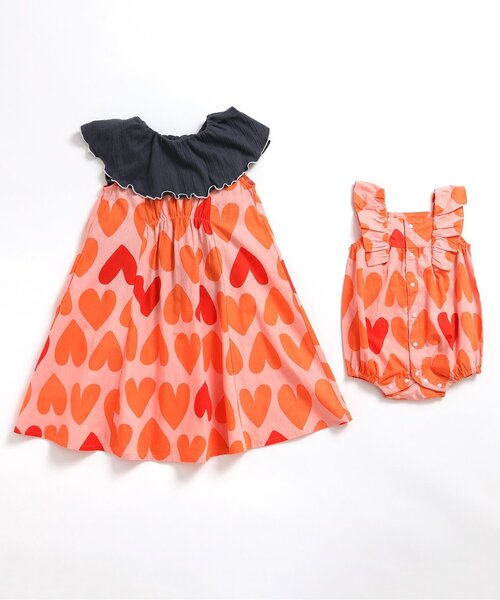 BREEZE（ブリーズ）の「【リンク】総柄フレアワンピース（ワンピース・キッズ・ブラック/オフホワイト/パープル/イエロー/ピンク/ブルー・80/90/100/110/120/130/140）」の15枚目の写真