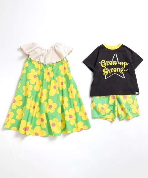 BREEZE（ブリーズ）の「【リンク】総柄フレアワンピース（ワンピース・キッズ・ブラック/オフホワイト/パープル/イエロー/ピンク/ブルー・80/90/100/110/120/130/140）」の16枚目の写真