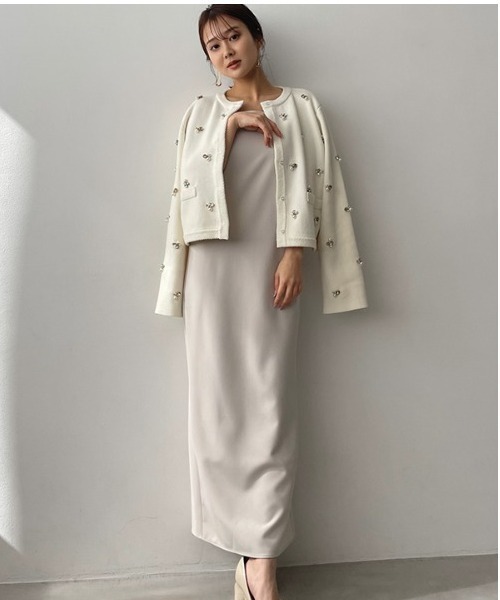 anuans アニュアンス ダブルストラップナローキャミワンピース ダブルストラップナローキャミワンピース(S BEIGE): ワンピース