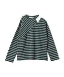 LORO（ロロ）の「【SHIPS別注】Loro:〈洗濯機可能〉ボーダー 2WAY トップス（Tシャツ/カットソー）」