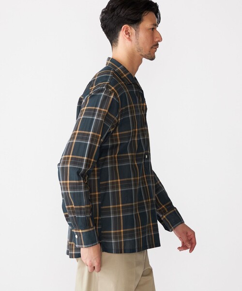 SHIPS（シップス）の「SHIPS: オープンカラー コットン マドラスチェック プルオーバー シャツ（シャツ/ブラウス・メンズ・ブラウン/ネイビー・L/M/S/XL）」の7枚目の写真
