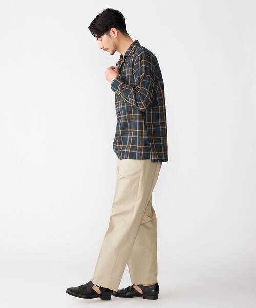 SHIPS（シップス）の「SHIPS: オープンカラー コットン マドラスチェック プルオーバー シャツ（シャツ/ブラウス・メンズ・ブラウン/ネイビー・L/M/S/XL）」の11枚目の写真