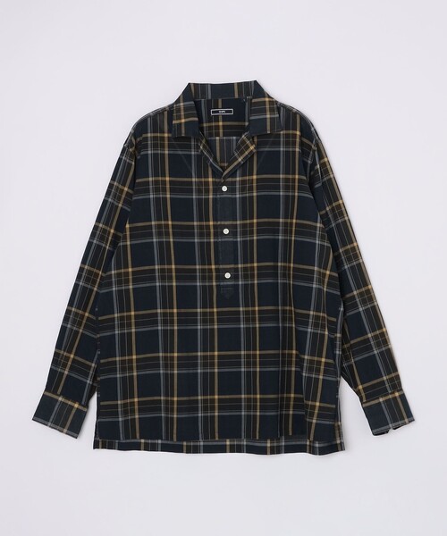 SHIPS（シップス）の「SHIPS: オープンカラー コットン マドラスチェック プルオーバー シャツ（シャツ/ブラウス・メンズ・ブラウン/ネイビー・L/M/S/XL）」の15枚目の写真