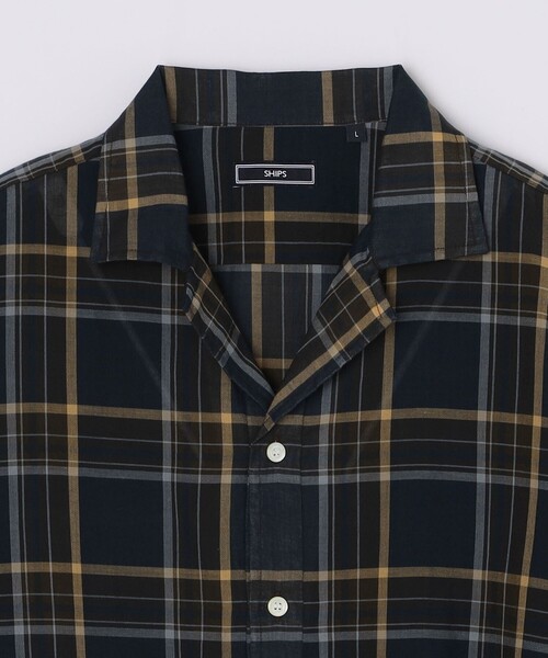 SHIPS（シップス）の「SHIPS: オープンカラー コットン マドラスチェック プルオーバー シャツ（シャツ/ブラウス・メンズ・ブラウン/ネイビー・L/M/S/XL）」の17枚目の写真