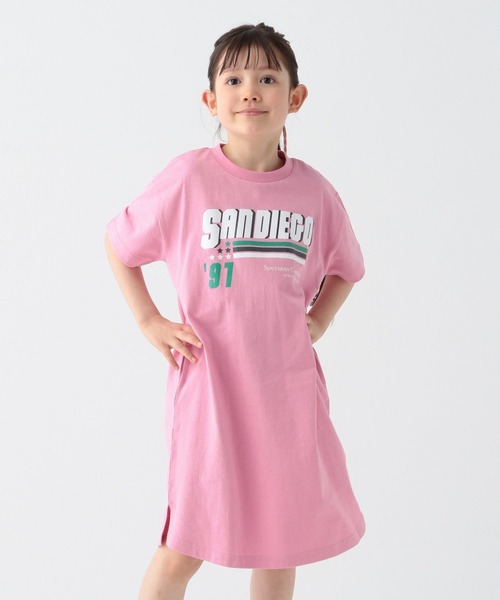 BAYFLOW(ベイフロー)の「アソートプリントビッグワンピース(KIDS)(ワンピース・キッズ・アイボリー/チャコール/ラベンダー/ピンク・110cm/120cm/130cm/140cm/150cm)」の4枚目の写真