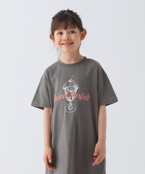 BAYFLOW(ベイフロー)の「アソートプリントビッグワンピース(KIDS)(ワンピース・キッズ・アイボリー/チャコール/ラベンダー/ピンク・110cm/120cm/130cm/140cm/150cm)」の8枚目の写真