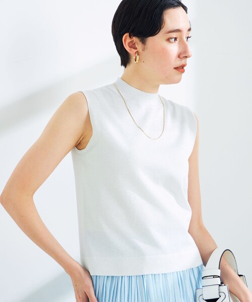NOLLEY’S Sophi(ノーリーズソフィ)の「《手洗い可能》ラメノースリーブプルオーバーニット(ニット/セーター・レディース・サーモンピンク/シルバー/ブラック/ゴールド・36/38)」の1枚目の写真