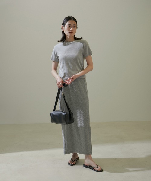 SALON adam et rope'（サロン アダム エ ロペ）の「【WEB限定】ラメナロースカート【洗える】（スカート・レディース・シルバー/ブラック/ゴールド・FREE）」の7枚目の写真